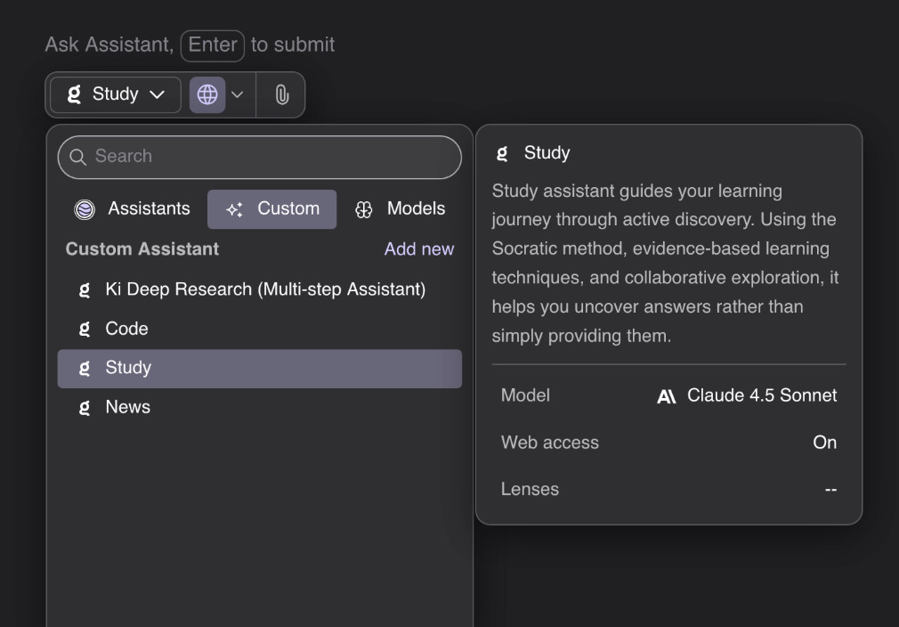 Study Mode in Assistant illustration
